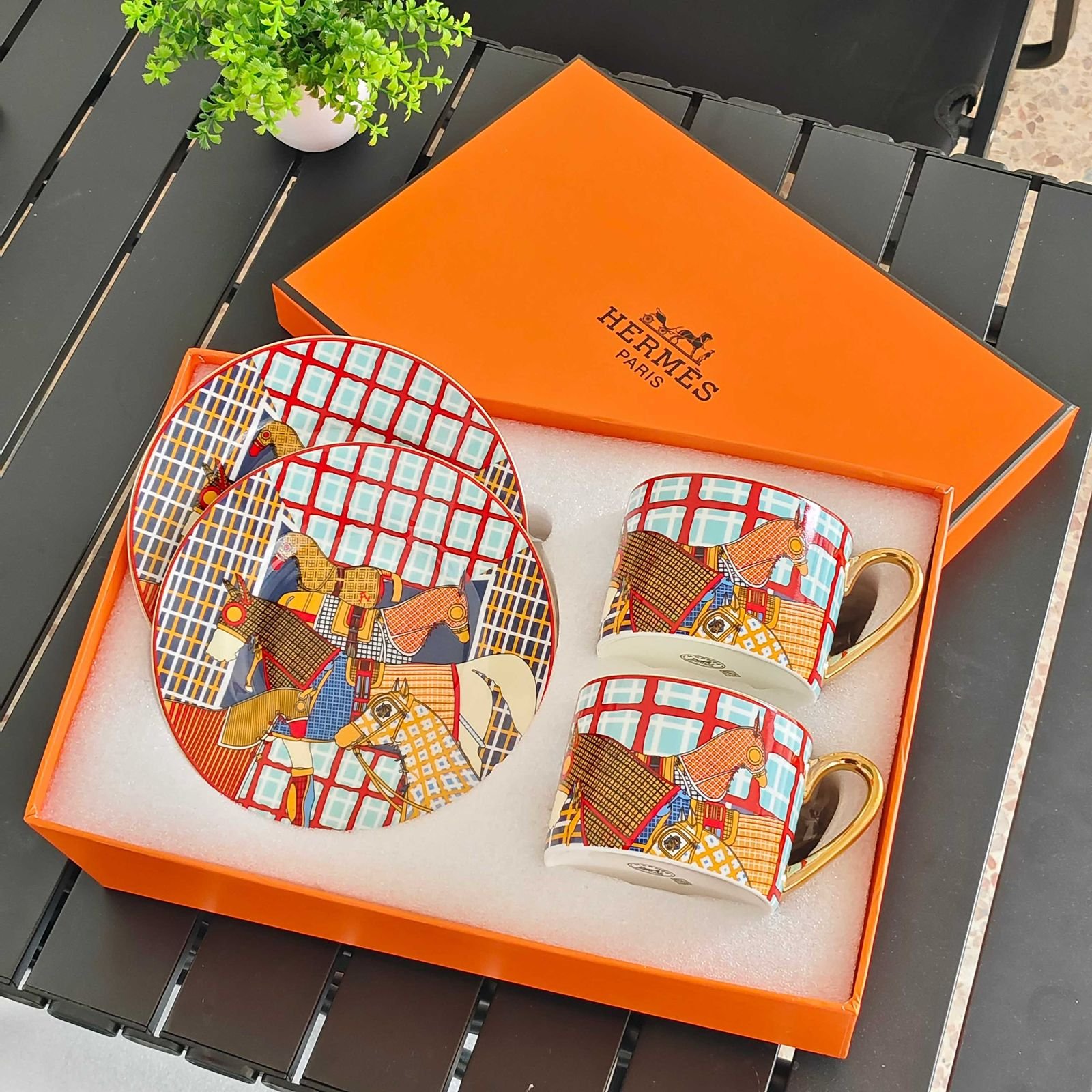 Hermes tea set for two. A special gift. - Image 2 of 2